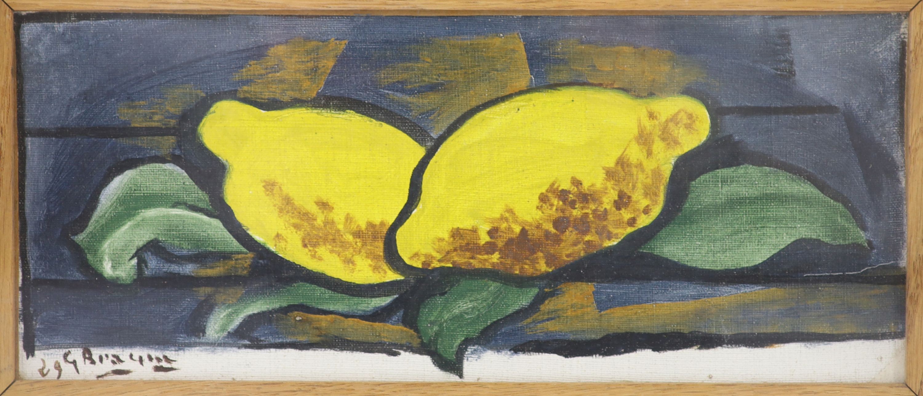 Georges Braque (French, 1882-1963), 'Two Lemons', 1929, oil on canvas, 13 x 29.5cm